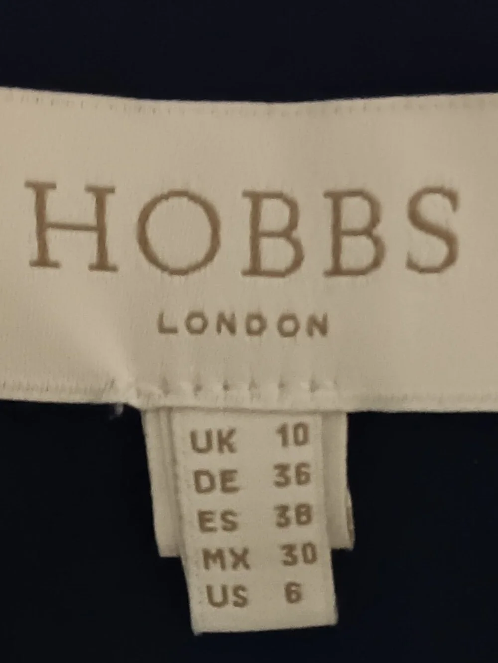 HOBBS Viola Navy And Ivory Dress Size 6 - Picture 15 of 15